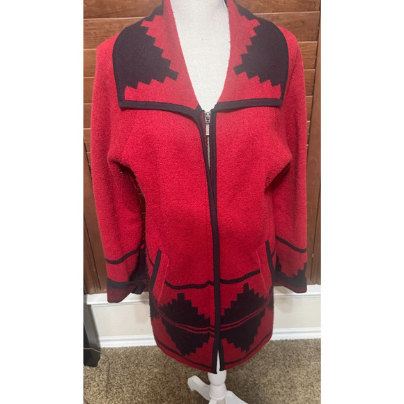 Pendleton Woolen Mills Merino Wool Red Sweater Jacket...